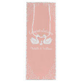 Zwans Baby shower Vogelvogel met kroon-Ed-strand Wijn Cadeautas (Voorkant)