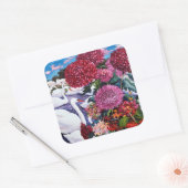 Zwans en Chrysanthema 2005 Vierkante Sticker (Envelop)