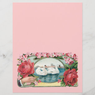 Zwans en Rozen Vintage Art Flyer