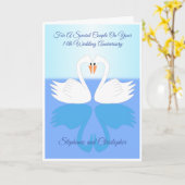 Zwans Gepersonaliseerd 14th Wedding Jubileum Kaart (Gele Bloem)