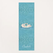 Zwans & Gepersonaliseerde Naam op Turquoise Yogamat (Voorkant)