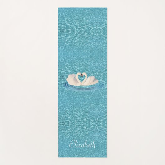 Zwans & Gepersonaliseerde Naam op Turquoise Yogamat (Voorkant)