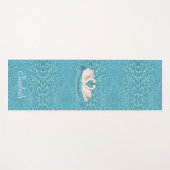 Zwans & Gepersonaliseerde Naam op Turquoise Yogamat (Voorkant (horizontaal))