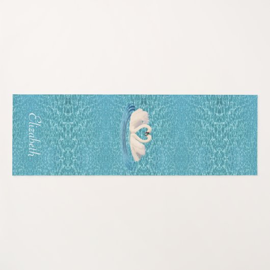 Zwans & Gepersonaliseerde Naam op Turquoise Yogamat (Voorkant (horizontaal))