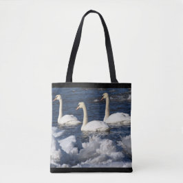 Zwans in de rivier de Icey Tote Bag