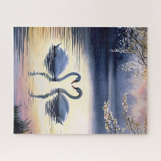 Zwans in Love Jigzaag Puzzle Legpuzzel (Horizontaal)