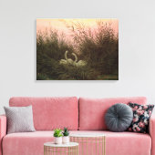 Zwans in the Reeds, c.1820 Canvas Afdruk (Insitu (Woonkamer))