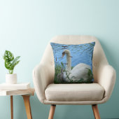 Zwans Nest Moeder Swan en Cygnet Baby Lake Kussen (Stoel)