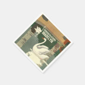 Zwans op het meer Gefeliciteerd Antiek Wit Servet (Hoek)