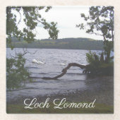 Zwans op Loch Lomond Glazen Onderzetter (Voorkant)