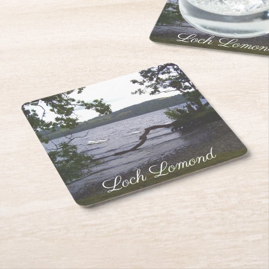 Zwans op Loch Lomond Kartonnen Onderzetters (Schuin)