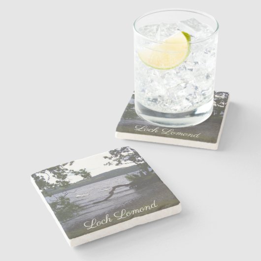 Zwans op Loch Lomond Stenen Onderzetter (Zijkant)