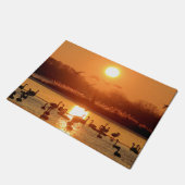 Zwans op zonsopgang deurmat (Schuin)