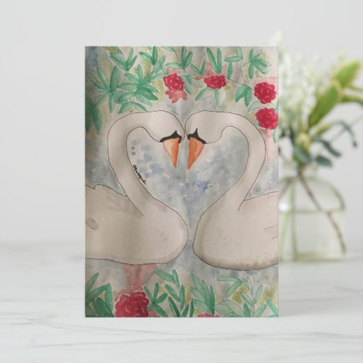 Zwans van liefde kaart (Staand voorkant)