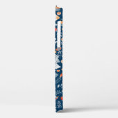 Zwans, vis, bloemen op een blauwe achtergrond. Dec Case-Mate iPhone Case (Achterkant / Links)
