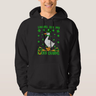 Zwans zijn mijn gelukscharms Swan Bird St Patrick Hoodie