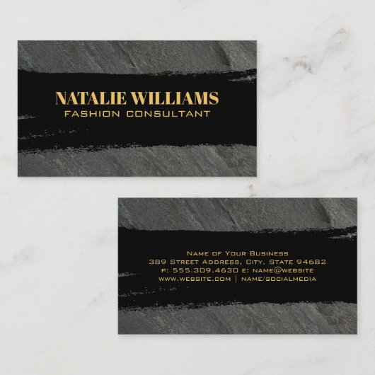 Zwar goud geborsteld chic visitekaartje (Voorkant / Achterkant)