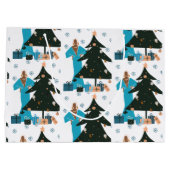 Zwar meisje wit haar Kerstcadeauttas Groot Cadeauzakje (Achterkant)