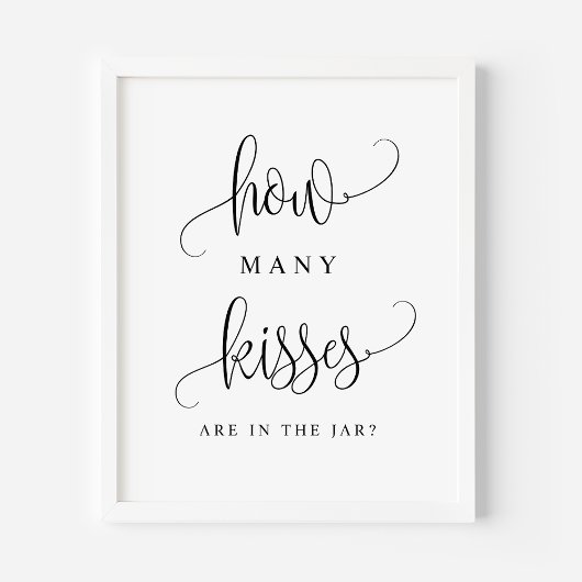 Zwar Schrift Hoeveel Kusjes Zitten Er In De Pot Poster