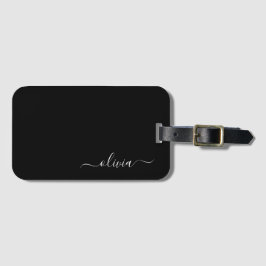 Zwar Schrift Monogram Naam Modern Bagagelabel