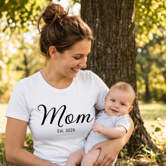 Zwar Schrift Opgestelde Moeder T-shirt