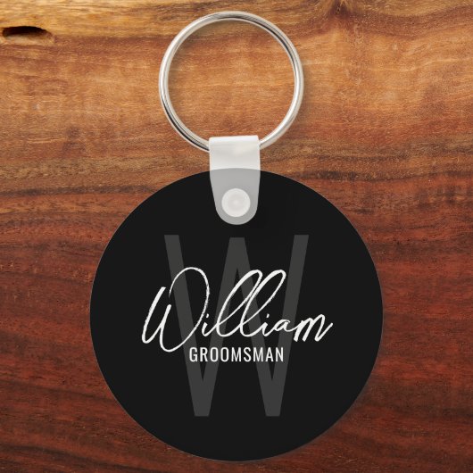 Zwar Schrift Persoonlijk Bruidsjonkers Sleutelhanger (Voorkant)