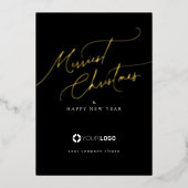 Zwar Script Merriest Kerstmis Bedrijf Folie Feestdagenkaart (Voorkant)