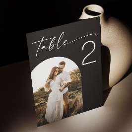 Zwar script met elegante minimalistische boog foto kaart