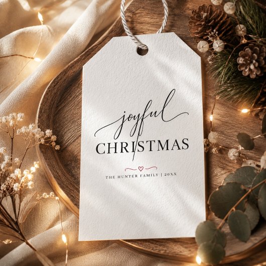 Zwar Script Vrolijk Kerstfeest Cadeaulabel