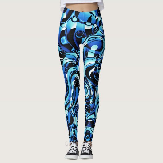 Zware Abstracte 270321 - 02 Blauwe Leggings (Voorkant)