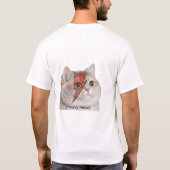 Zware Adembees Kat Meme Zware Metal Rocker T-shirt (Achterkant)