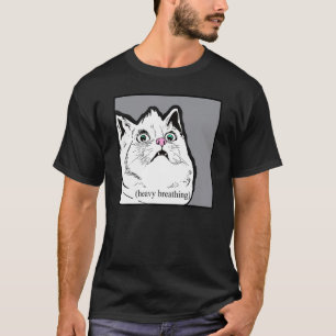 Zware Adembeesende Kattenmeme Vette Chonky Dier T-shirt