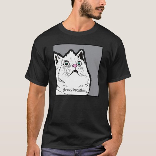 Zware Adembeesende Kattenmeme Vette Chonky Dier T-shirt (Voorkant)