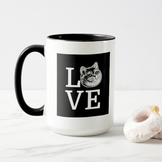 Zware ademende kat Philly Love Mok (Met donut)