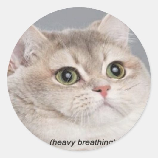 *zware ademhaling* ronde sticker (Voorkant)