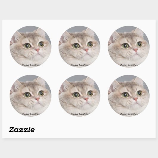 *zware ademhaling* ronde sticker (Vel)