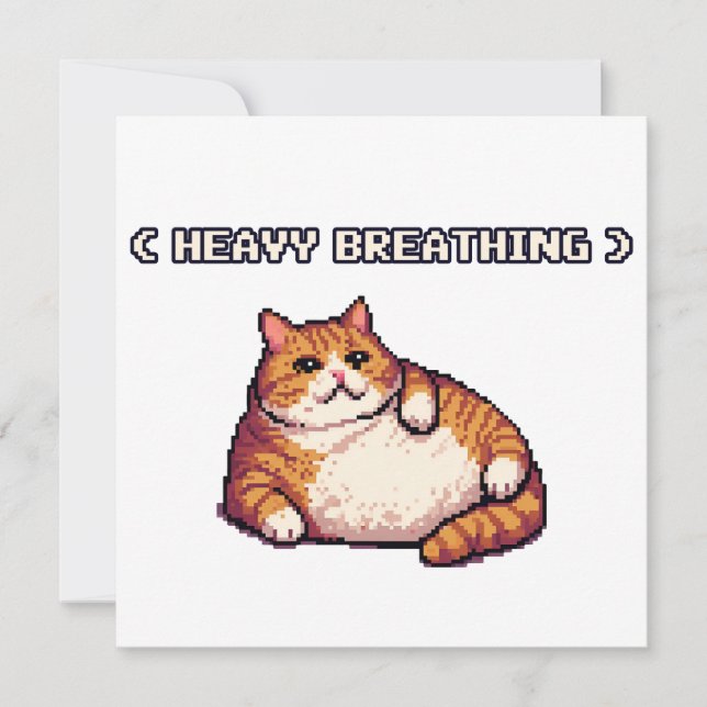 Zware ademhaling vet kat meme pixel art (Voorkant)