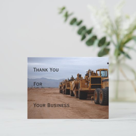 Zware apparatuur Dank u Briefkaart (Staand voorkant)