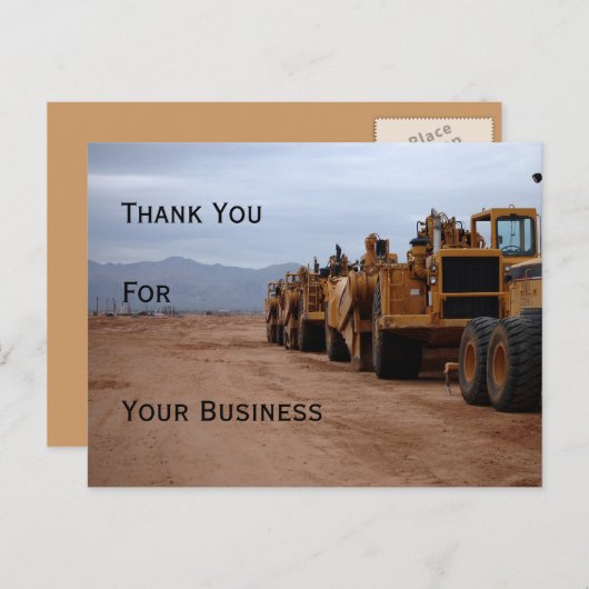 Zware apparatuur Dank u Briefkaart (Voorkant / Achterkant)