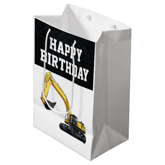 Zware apparatuur en bedrijfsbouw op zaterdag medium cadeauzakje (Voorkant Gekanteld)