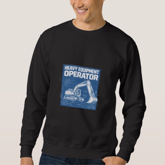 Zware Apparatuur Operator Blauwdruk Trui (Voorkant)