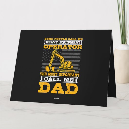 Zware Apparatuur Operator Graafmachine Vaderdag Kaart (Achterkant)