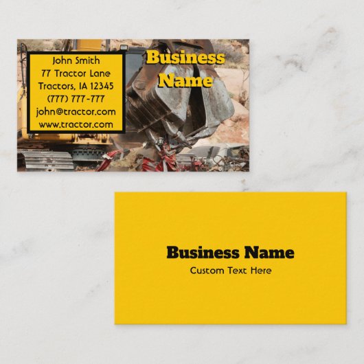 Zware apparatuur visitekaartje (Voorkant / Achterkant)