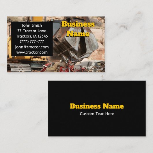 Zware apparatuur zwart visitekaartje (Voorkant / Achterkant)