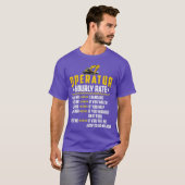Zware-apparatuurexploitant op uurbasis t-shirt (Voorkant volledig)