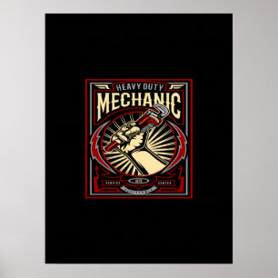 zware bedrijfsmechanica poster