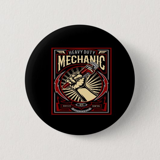 zware bedrijfsmechanica ronde button 5,7 cm (Voorkant)