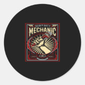 zware bedrijfsmechanica ronde sticker (Voorkant)
