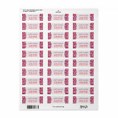 Zware blauwe patriottische sterren boven rode en w etiket (Full Sheet)