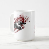 Zware bombersplash-mok koffiemok (Voorkant links)